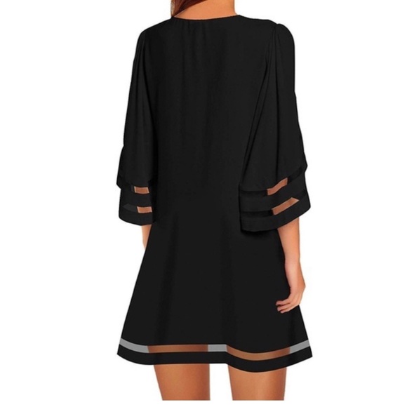 Women’s Dressy Black Mesh Dress Sz XS - Picture 2 of 6